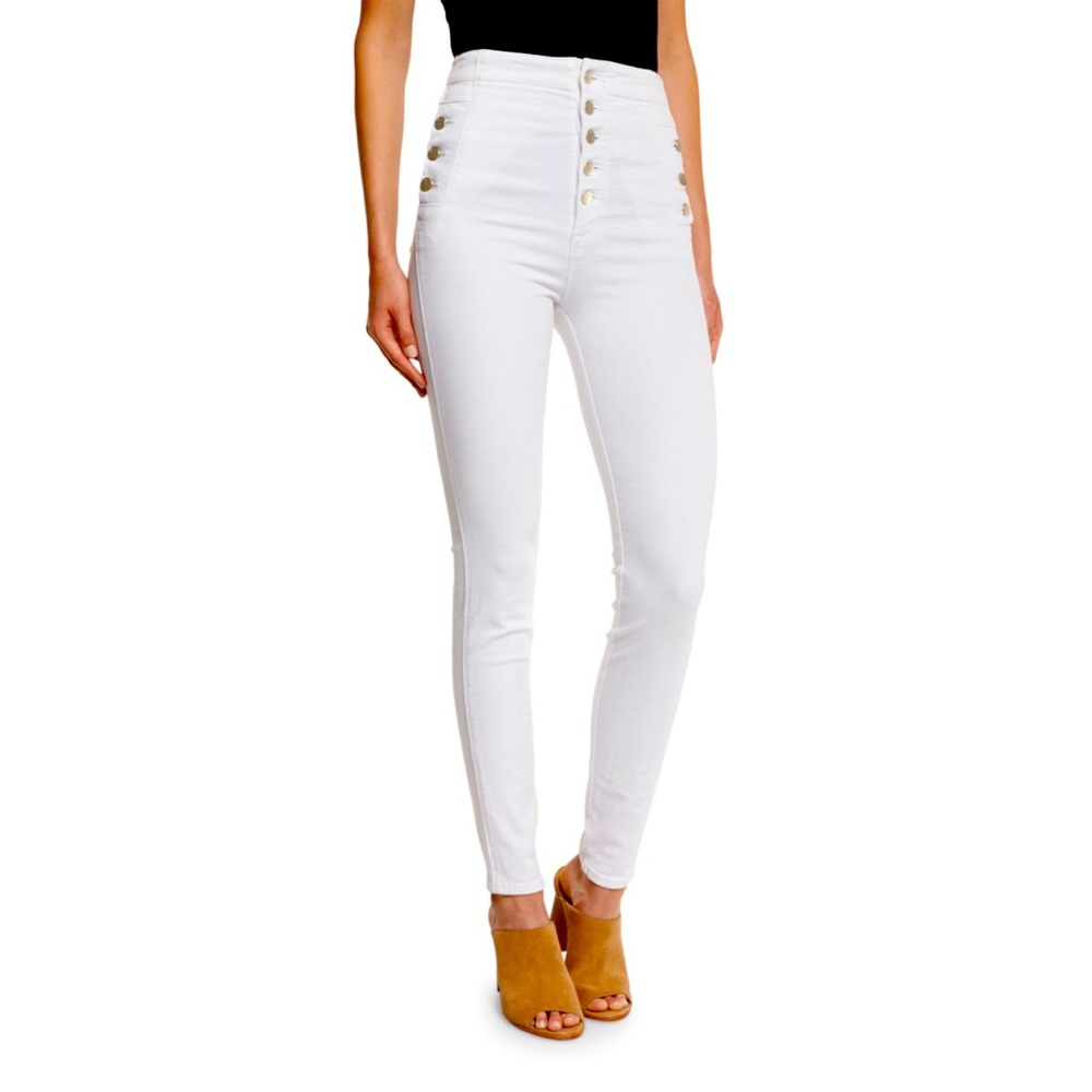 J Brand Natasha Sky High Skinny white jeans